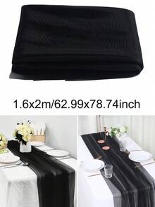 1 件 315 英寸黑色薄纱面料，长款纯色薄纱窗帘，多用途派对背景幕布，适用于婚礼拱门、家居装饰、婚礼拱门窗帘背景、黑色拱门面料、家居装饰 - 黑色 - 查看 10