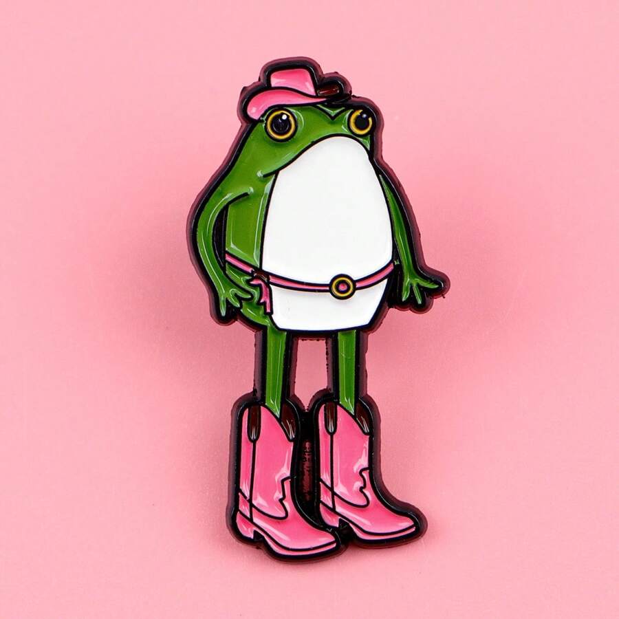 Frog Denim Enamel Brooch Lapel Pin Badge Backpack Women's Brooch Clothing Gift Jewelry Fashion Accessory - NR11790 - View 1