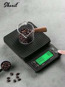shoxil 02# Bộ dụng cụ pha cà phê thủ công - Bộ pha cà phê hoàn chỉnh 4/6/8/10/12 món, bao gồm ấm cổ ngỗng, bình pha cà phê thủy tinh, cân điện tử, máy xay cà phê và 100 giấy lọc. - V60 Kích thước 02 - Xem 5