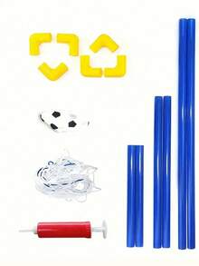 1 Set de Portería de Fútbol Plegable para Interiores/Exteriores con Balón y Bomba, Equipo Deportivo (Bomba incluida al azar), Navidad - Multicolor - Ver 3