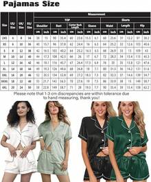 2 Pack: Silk XS-2XL Womens Satin Pajama Set Bride Soft Pj Lounge Sets Pjs Shorts Set Short Sleepwear - Pale Rose-3b - View 2