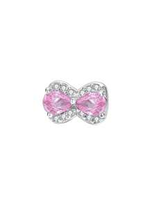 1 pieza Pendiente de plata de ley S925 con lazo en color caramelo y circonita, estilo elegante de princesa, adecuado para uso diario, Día de la Madre, San Valentín, regalo de Pascua para mujeres