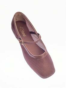 Women's Canvas Ballerina Doll Shoe Lightness Comfort - Camel - View 3