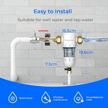 Waterdrop Spin Down Sediment Filter, Reusable Sediment Water Filter For Whole House, Flushable Pre-Filter System For City/Well Water, 1" MNPT + 3/4" FNPT, WD-PF01 - White - View 4