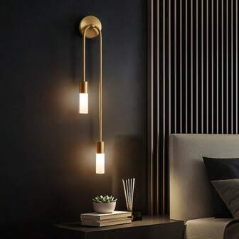 2 Stücke modern minimalistisch elegante kreative Wandleuchten mit doppeltem Kopf, Glasschirm, G9 Fassung, Hartverkabelung, geeignet für Schlafzimmer, Akzentwand im Wohnzimmer, Flur, Eingangsbereich, ohne Leuchtmittel