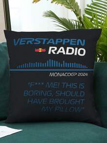 1 buah Sarung Bantal Verstappen Radio Monaco 2025 - Desain Teks Tebal, Resleting, Poliester Dapat Dicuci dengan Mesin - Ideal untuk Dekorasi Rumah Kontemporer & Hadiah, Tidak Termasuk Isian Bantal, Bantal Dekoratif - MultiWarna - View 8