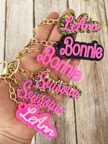 1 Custom Acrylic Keychain - 3D Name/Letter, Colorful Shiny Letter, Valentine's Day Gift, Backpack Tag, Women's Fashion Accessories Durable Glitter Key Chain, Cute Keychain Ornament, Glitter Effect, Bright Letter Customization, Personalization, Unique