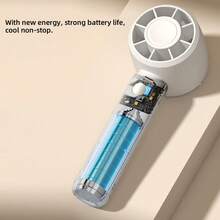 2025 Portable Mini Fan  USB Rechargeable Handheld Air Cooler For Travel, Gym & Daily Use - 白色 - 查看 8