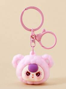 1 件/2 件/3 件可爱卡通植绒迷你熊头钥匙扣，创意礼物背包挂件 - 彩色 - 查看 11