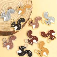 5 Stücke süße Eichhörnchen-förmige Zinklegierung Anhänger, Tier Deko DIY Schmuckzubehör für Armband, Halskette, Ohrringe