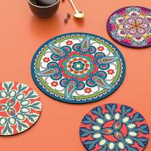 Mandala Heat-Resistant Tea Mat Coaster Insulation Mat Cute Dining Table Mat Anti-Scald Plate Mat High-Value Rubber Mat, Halloween And Christmas Party Supplies - ngẫu nhiên - Xem 4