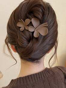 4pcs/1 Pc 5cm/1.97in Square Plastic Hair Clips In Black, White, Brown And Khaki, Stylish Hair Accessories, Claw Clip For Summer And Beach Vacation - 多色 7 - 查看 2