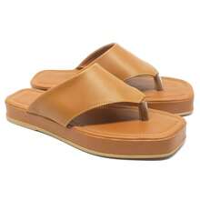 Women's Sandals Clogs Flip Flops Platform Comfortable Flat Neutral Outdoor Home - Camel - View 2