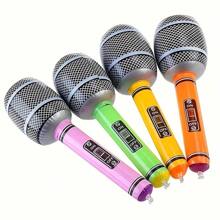 12pcs/6pcs Inflatable Microphone Props, PVC Microphone Entertainment Performance Stage Decor Inflatable Party Props Balloons Gifts, Inflatable Microphone Set - Modern Style, No Electricity Needed, No Feather, Suitable For Christmas, Halloween, Light Festival, Thanksgiving, Birthday Party And Music Festival Celebrations (Random Color)