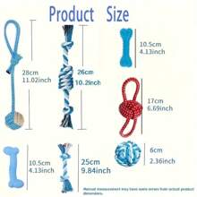 3/6pcs Small Dogs Chew Toys Set Interactive Teeth Cleaning Rope Knots For Puppy