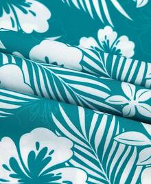 Big And Tall Men's Hawaiian Shirt - Short Sleeve, Tropical Floral Button Down Casual Summer Beach Shirthalloween - 綠色雞蛋花 - 查看 2