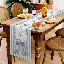 1pc, AutumnThanksgiving Pumpkins Table Runners, Farmhouse Table Centerpiece Kitchen Dinner Indoor Outdoor Table Party Decoration ﻿