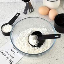 10 Stücke/Set Messbecher aus PP mit graduiertem Messbesteck-Set, Lebensmittel, Kaffeebecher Messbecher, Gewürz- und Mehlbesteck, Backzubehör Messlöffel, Küchenwaage und Messgeräte, Küchenausstattung, 10er Set schwarze Kunststoff Messbecher und Messlöffel, Kaffee Löffel, Gewürzlöffel mit Skala