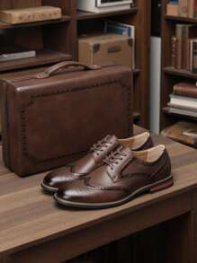 Zapatos de negocios casuales para hombre, zapatos formales de vestir estilo caballero británico, zapatos Derby Brogue de moda para fiestas y bodas