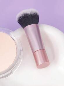 1 pièce Pinceau de maquillage, poudre, blush, pinceau à poudre pour ongles, outil de maquillage de beauté portable à manche court. Pinceau de fond de teint, pinceau correcteur, pinceau blush, pinceau contour, pinceau blush, pinceau bronzer, pinceau poudre, pinceau fond de teint, pinceau blush, cadeaux - Rose bonbon - Voir 3