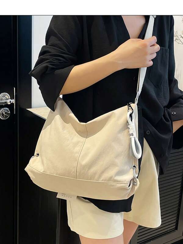 Large Capacity Canvas Bag For Women, Versatile Casual Shoulder Tote Bag, Crossbody Bag, Suitable For School, Commute, 2025 New Design