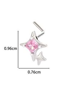 Toppiercing 1 peça de piercing de nariz minimalista e elegante em formato de estrela em aço inoxidável em forma de L, joia moderna para piercing de cartilagem macia no nariz