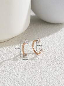 2pcs U-Shaped & C-Shaped Stainless Steel Zirconia Nose & Eyebrow Piercing Set