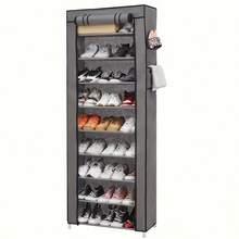 8/10-Layer Shoe Rack With Non-Woven Cover, Easy To Assemble, Portable Shoe Cabinet, Can Store 27-35 Pairs Of Shoes, Suitable For Various Scenes Such As Entrance, Suitable For Sneakers, High Heels And Boots - Màu xám 10 lớp - Xem 2