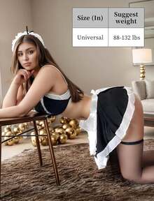 MEIJUANAASex French Maid Outfit Maid Costume Femboy Lingerie Set Anime Cosplay Outfits Women - 1 - View 4
