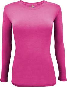 Women's Under Scrub Tee Crew Neck Long Sleeve-Shirt - 玫紅色 - 查看 1