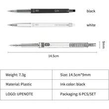 Gel Pens 0.28mm Extra Fine Point Pen, Black Ink, Ball Point Pen For School, Office, Stationery Supplies 6 Packs - 1 - 查看 7