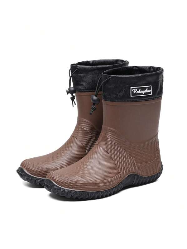 1 Pair Soft, Foldable, Curly, Lightweight And Anti-Slip Tall Rain Boots, Suitable For Women And Men Outdoor, Hiking, Fishing