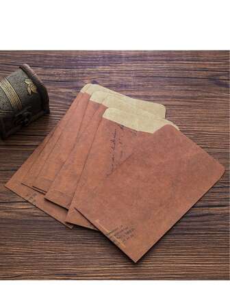 European Vintage Envelopes Kraft Paper Niche Creative Simplicity High-Grade Highly Attractive Envelopes Letterhead Fire-Painted Envelopes10pcs,School Supplies,Back To School