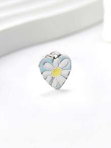 1 pièce Charm en argent 925 simple et unique en forme de tournesol, pendentif DIY. Bijou délicat, cadeau pour femmes ou hommes