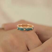 1 Stück Damen einzigartiger Blumen-Muster zarter vintage Design verstellbarer grün-töniger ästhetischer damenhafter Ring