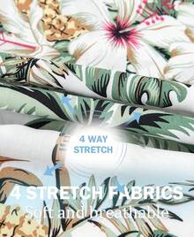 Floral Hawaiian Shirt For Men Summer Button Up Shirt Short Sleeve Mens Beach Tropical Casual Aloha Shirthalloween - 白鳳梨 - 查看 7