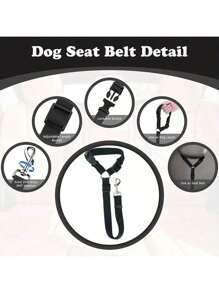 1pc Dog Safety Leash, For Vehicle Safety, Pet Car Tether, Vehicle Dog Safety Belt, Dog Safety Strap, Dog Safety Harness Clip, Dog Car Safety Belt