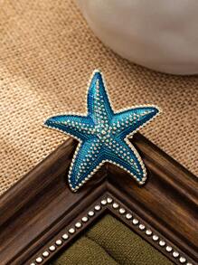1 Peça Broche de Estrela do Mar Esmaltado Fashionável, Acessório Feminino de Estilo Tropical de Verão com Elemento Oceânico