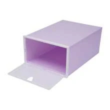 Purple Color 20pcs Foldable Shoe Boxes Plastic Stackable Shoe Storage Shoes Box Organiser For Home/ Store