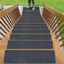 4/8/15pcs Non-Slip Stair Carpet, 22*70cm Indoor Anti-Slip Stair Carpet, Anti-Slip Pet-Friendly Mat, TPR Self-Adhesive Stair Treads, Anti-Slip Stair Step Carpet, Decorative Stair Mat, Wooden Staircase Step Carpet, Indoor Stair Tread Carpet, Anti-Slip Stair Carpet, Anti-Slip Carpet Mat, Spiral Staircase Step Anti-Slip Indoor - Multicolor - View 10