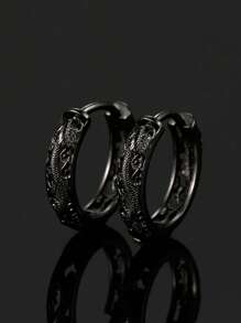 2 paia di orecchini da uomo a cerchio in metallo vintage con decorazione a drago, adatti all'uso quotidiano, per creare uno stile di moda, regalo ideale per amici uomini per Natale, Capodanno, San Valentino e altre festività