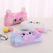 1 Peça Estojo de Lápis de Pelúcia Gato Fofo com Zíper, Bolsa de Grande Capacidade para Armazenamento de Artigos de Papelaria, Cosméticos, Escolares - Estojo de Lápis Gato Peludo Travesso, Grande Capacidade, Escolha Ideal para Presentes, Volta às Aulas, Suprimentos Escolares