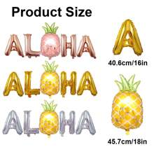 1 Set Hawaii Aloha Ballon Wand Dekorations Set Geburtstag Hochzeit Strand Party Anordnung Tropisches "ALOHA" Ballon Kombination Wasserfest langanhaltend Festival Dekorative Windbälle