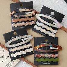 3 piezas Pinza lateral de acetato para flequillo, pasadores de alta gama minimalistas tipo Ins, diseño nuevo 2025, accesorio para el cabello, pinzas, pinzas para el cabello, pasadores, accesorios para el cabello, artículos escolares, accesorios para el cabello, accesorios para la cabeza - Multicolor - Ver 1