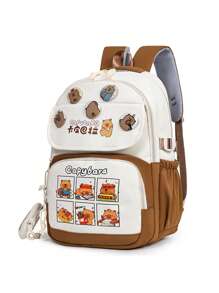 Capybara Backpack For Elementary School Boys & Girls, Lightweight Large Capacity Backpack For Middle/High School Students