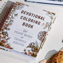 1 Pc Devotional Coloring Book-Set Your Mind On Things Above-Creative Outlet: With Beautifully Illustrated Coloring Pages, The Adult Coloring Book Offers A Creative Outlet For Self-Expression And Relaxation,Essential For The Back-To-School Season.,Back To School,School Supplies