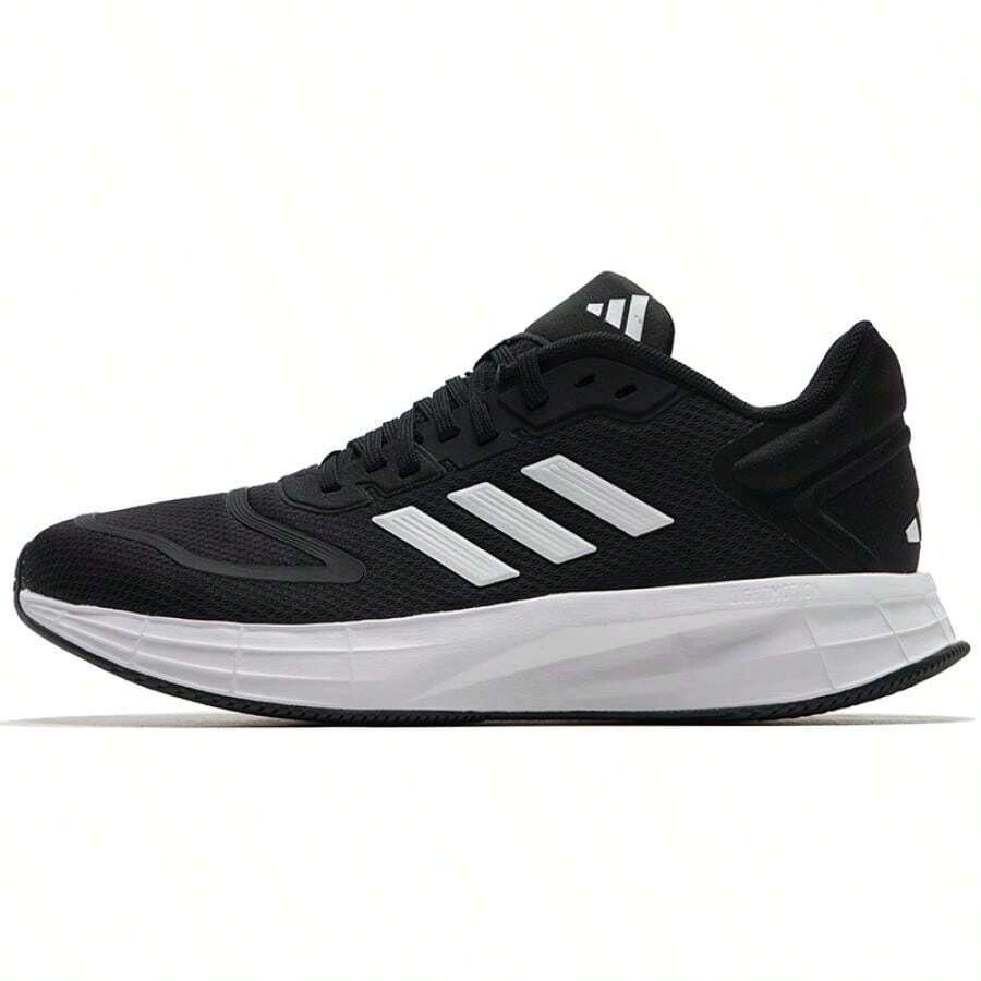 Adidas 女鞋跑步鞋DURAMO 10輕盈透氣日常戶外低筒繫帶運動鞋KJ4018 - 黑色 - 查看 1