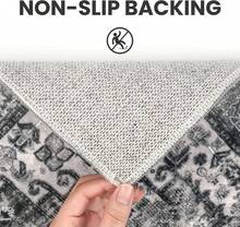 2x3 Moss Charcoal Washable Rug For Entryway, Soft Traditional Printed Area Rug With Non-Slip Kitchen Rugs, Low-Pile Medallion Indoor Door Mat, Small Carpet For Entrance Kitchen Foyer - 彩色 - 查看 8