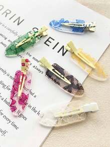 6pcs Set Women Tie-Dye Painless Hair Clips, Stylish & Elegant Casual Cute Girl Resin Material Spider Web Patterned Tie-Dye Painless Hair Clips Combo, Daily Commute Outfit Matching Side Clip Hair Fixation Neat Flyaway Hair Clips, Hair Accessory, Claw Clips, Clips For Hair, Hair Slide, Hair Claws