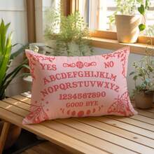 MEMNUN 1pc/2pcs Mysterious Ouija Board Pattern Pink Printed Polyester Pillow Cover [No Pillow Insert], 11.81*19.71in(30*50cm)/15.75*23.62in(40*60cm), [Single-Sided Printing], Daily Decor Lumbar Cushion Cover, Room Decor, Home Decor, Bedroom Decor, Room Decoration Stuff For Sofa, Bed, Living Room, Bedroom, Car, Office, Hotel, All Seasons, Perfect Gift For Family And Friends - Multicolor - View 7